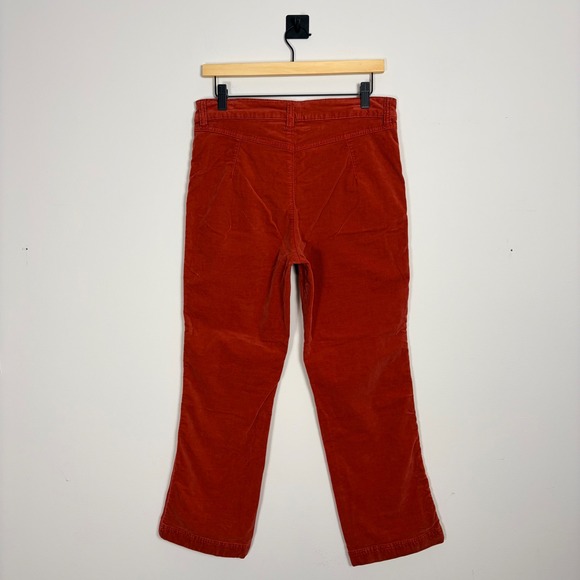 Free People Velvet My Feelings Kick Flare Pants Rust Orange High Waisted Size 10 - Picture 7 of 8